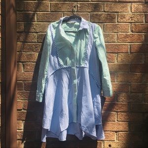 Zara Button Down Stripe Tunic Dress